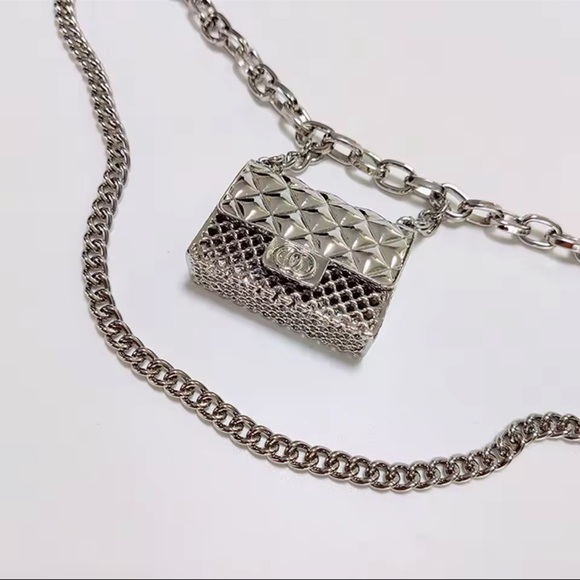 Anthropologie Handbags - Anthropologie Silver Chain Mini Bag